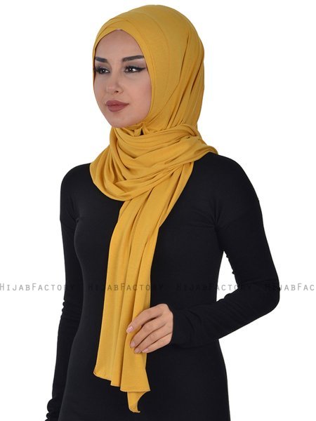 Sofia - Hijab Cotone Pratico Mostarda