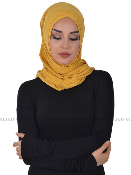 Sofia - Hijab Cotone Pratico Mostarda