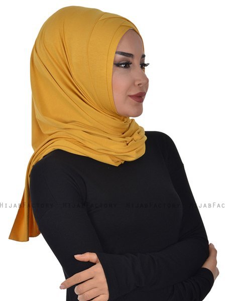 Sofia - Hijab Cotone Pratico Mostarda