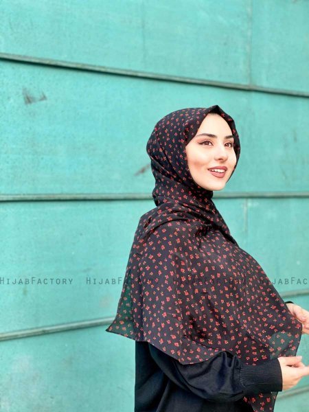 Tahia - Hijab Fantasia Di Crêpe Nero - Mirach