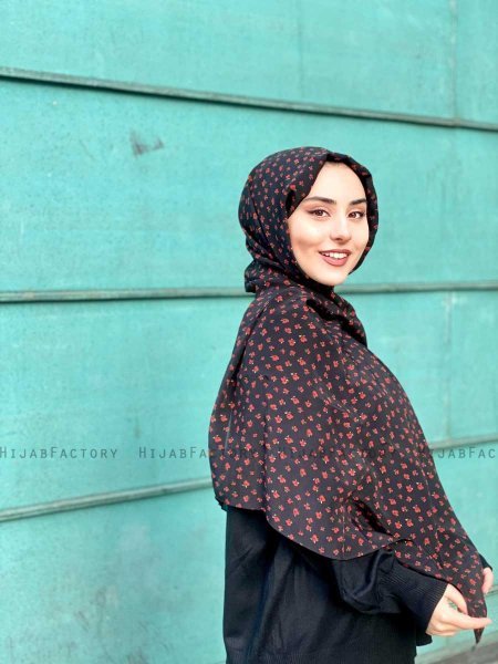Tahia - Hijab Fantasia Di Crêpe Nero - Mirach
