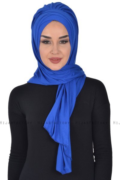 Tamara - Hijab Cotone Pratico Blu