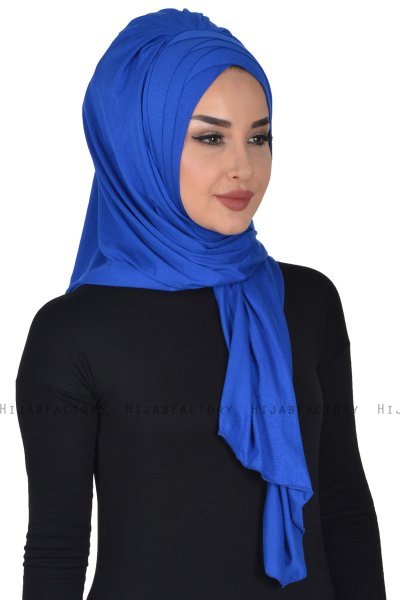 Tamara - Hijab Cotone Pratico Blu
