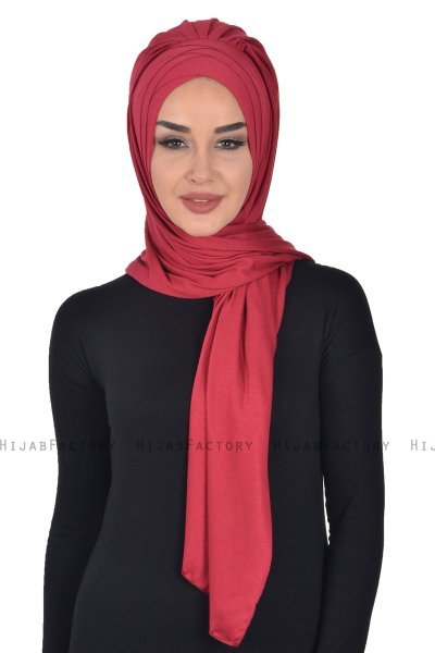 Tamara - Hijab Cotone Pratico Bordò