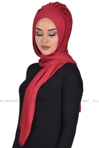 Tamara - Hijab Cotone Pratico Bordò