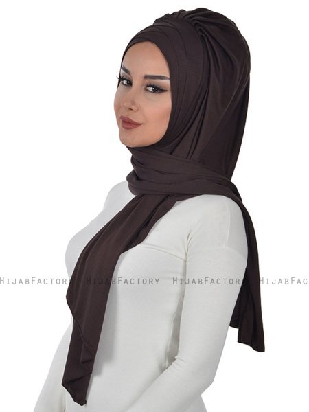 Tamara - Hijab Cotone Pratico Marrone