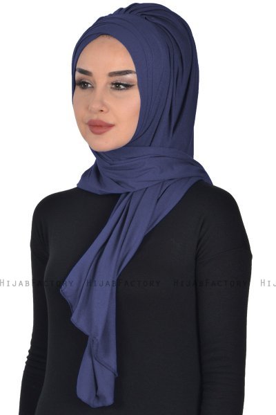 Tamara - Hijab Cotone Pratico Blu Navy