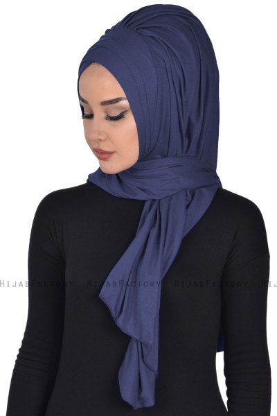 Tamara - Hijab Cotone Pratico Blu Navy