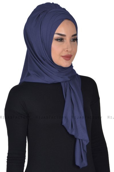 Tamara - Hijab Cotone Pratico Blu Navy