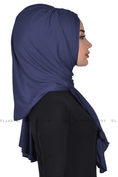 Tamara - Hijab Cotone Pratico Blu Navy