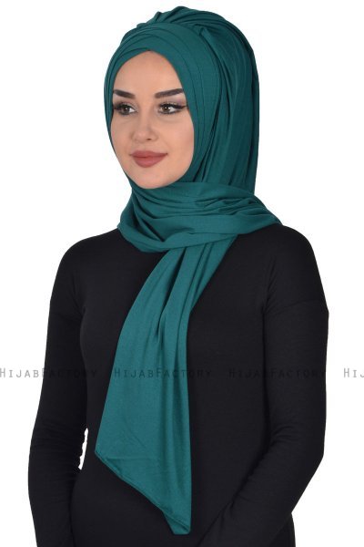 Tamara - Hijab Cotone Pratico Verde Scuro
