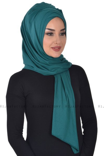 Tamara - Hijab Cotone Pratico Verde Scuro