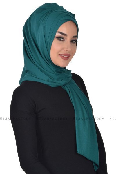 Tamara - Hijab Cotone Pratico Verde Scuro