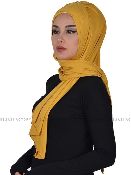 Tamara - Hijab Cotone Pratico Mostarda