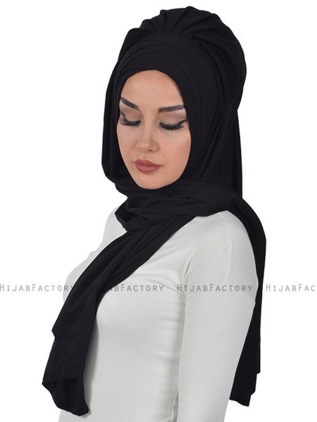 Tamara - Hijab Cotone Pratico Nero