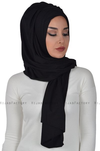 Tamara - Hijab Cotone Pratico Nero