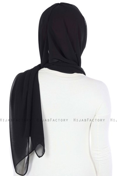 Vera - Hijab Chiffon Pratico Bordò & Nero