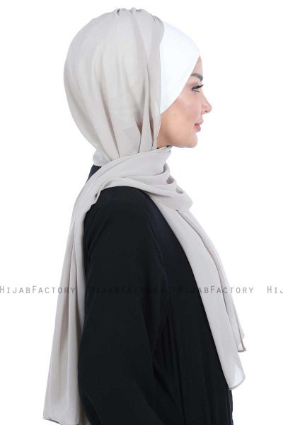 Vera - Hijab Chiffon Pratico Creme & Taupe
