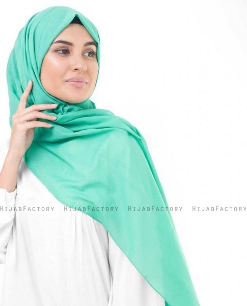 Vivid Green Grön Bomull Voile Hijab InEssence 5TA67b