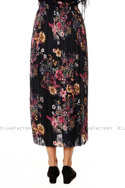 Yamina - Gonna A Fiori Blu Navy - Burun