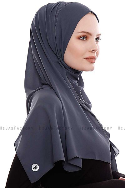 Yara - Hijab Crepe Pratico One Piece Antracite
