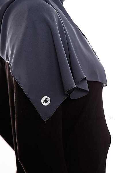 Yara - Hijab Crepe Pratico One Piece Antracite