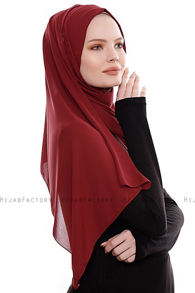Yara - Hijab Crepe Pratico One Piece Bordò