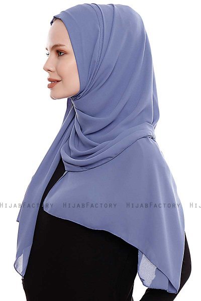 Yara - Hijab Crepe Pratico One Piece Indaco