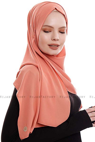 Yara - Hijab Crepe Pratico One Piece Salmone