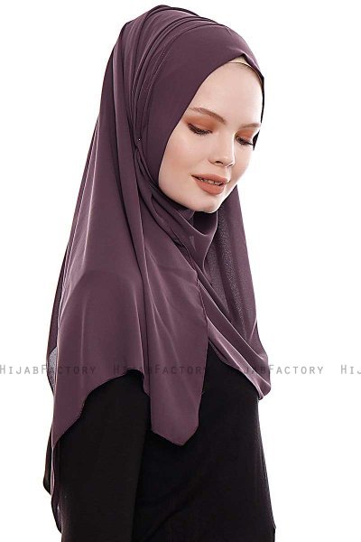 Yara - Hijab Crepe Pratico One Piece Viola