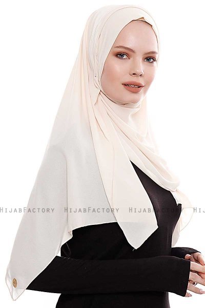 Yara - Hijab Crepe Pratico One Piece Beige Chiaro