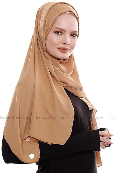 Yara - Hijab Crepe Pratico One Piece Caramello Chiaro