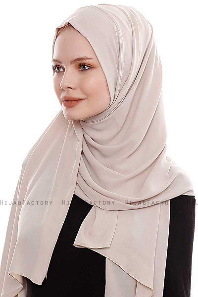 Yara - Hijab Crepe Pratico One Piece Taupe Chiaro