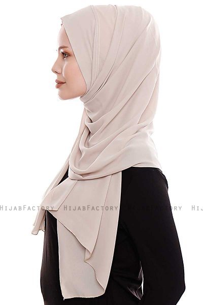 Yara - Hijab Crepe Pratico One Piece Taupe Chiaro