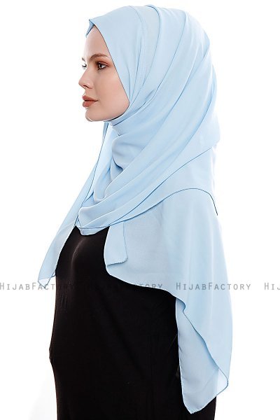 Yara - Hijab Crepe Pratico One Piece Azzurro