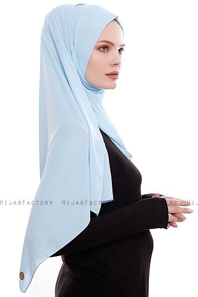 Yara - Hijab Crepe Pratico One Piece Azzurro