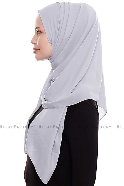 Yara - Hijab Crepe Pratico One Piece Grigio Chiaro