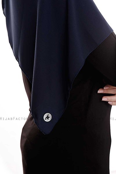 Yara - Hijab Crepe Pratico One Piece Blu Navy
