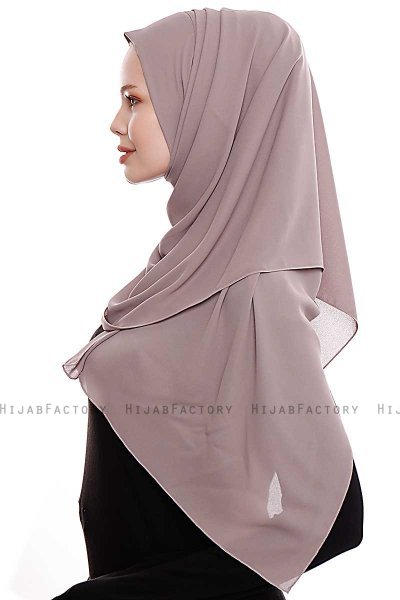 Yara - Hijab Crepe Pratico One Piece Taupe Scuro