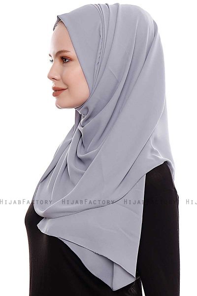 Yara - Hijab Crepe Pratico One Piece Grigio Scuro