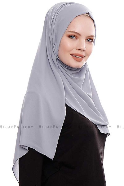 Yara - Hijab Crepe Pratico One Piece Grigio Scuro