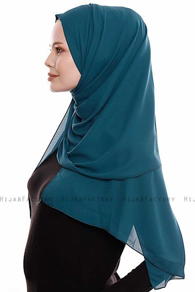 Yara - Hijab Crepe Pratico One Piece Verde Scuro