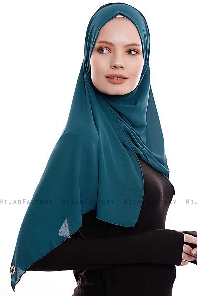 Yara - Hijab Crepe Pratico One Piece Verde Scuro