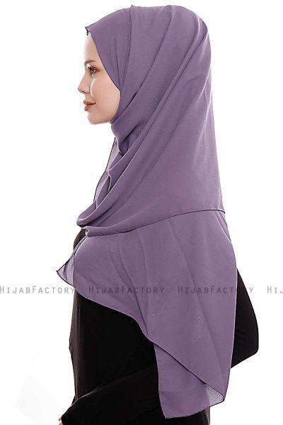 Yara - Hijab Crepe Pratico One Piece Prugna