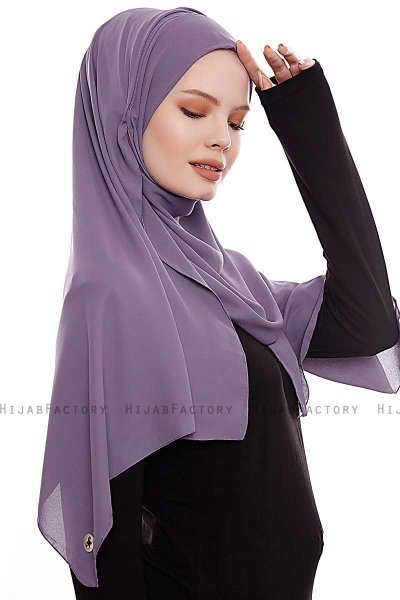 Yara - Hijab Crepe Pratico One Piece Prugna
