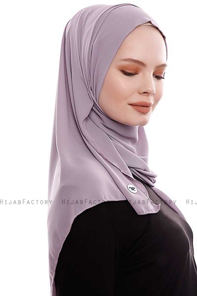 Yara - Hijab Crepe Pratico One Piece Grigio Pietra