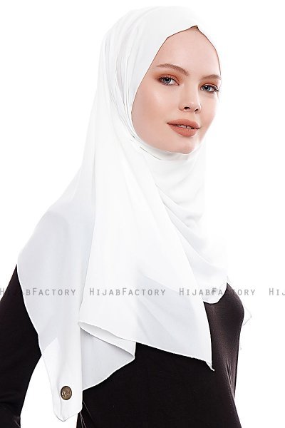 Yara - Hijab Crepe Pratico One Piece Bianca