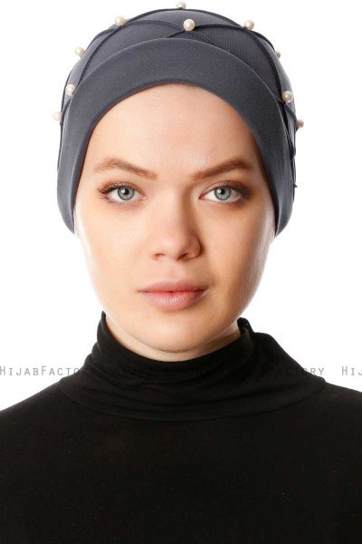 Yaren - Turbante Crepe Chiffon Antracite - Sehr-i Sal