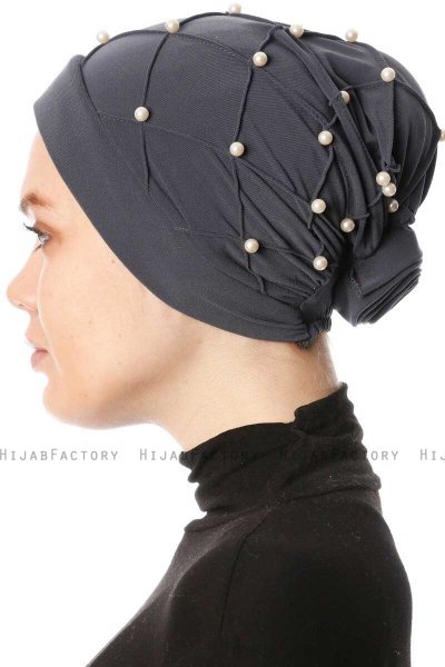Yaren - Turbante Crepe Chiffon Antracite - Sehr-i Sal