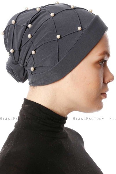 Yaren - Turbante Crepe Chiffon Antracite - Sehr-i Sal